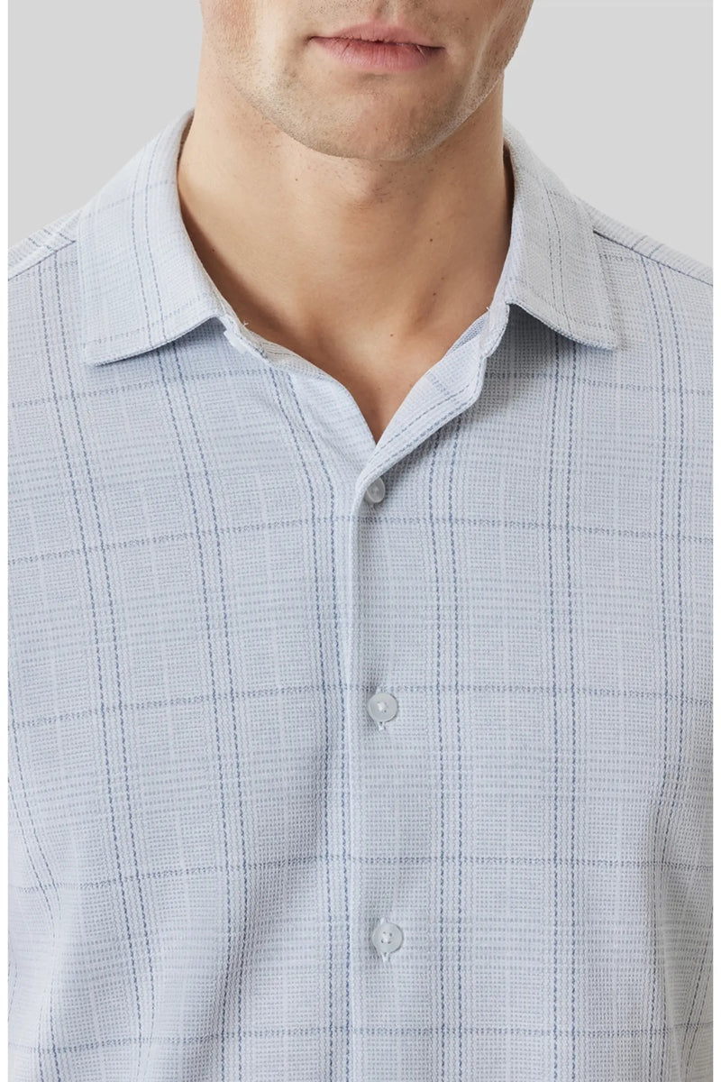 Wholesale,Robert Barakett, Robert Barakett Powder Blue Plaid Knit Shirt, Blue, Extra Large-48-TagXL