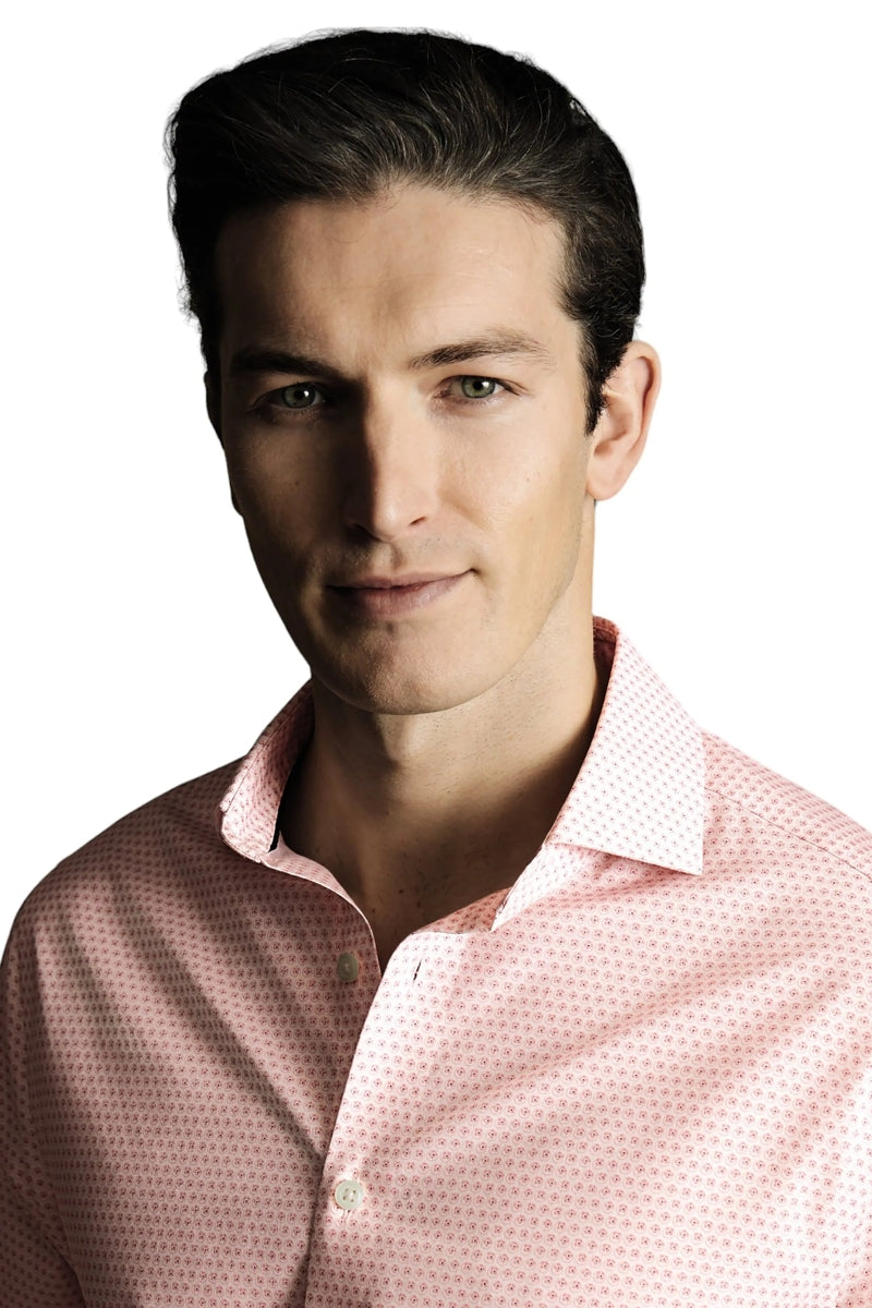 Wholesale,Charles Tyrwhitt, Charles Tyrwhitt Claret Pink Geo Floral Shirt, Pink, Medium-42-TagMLarge-46-TagL