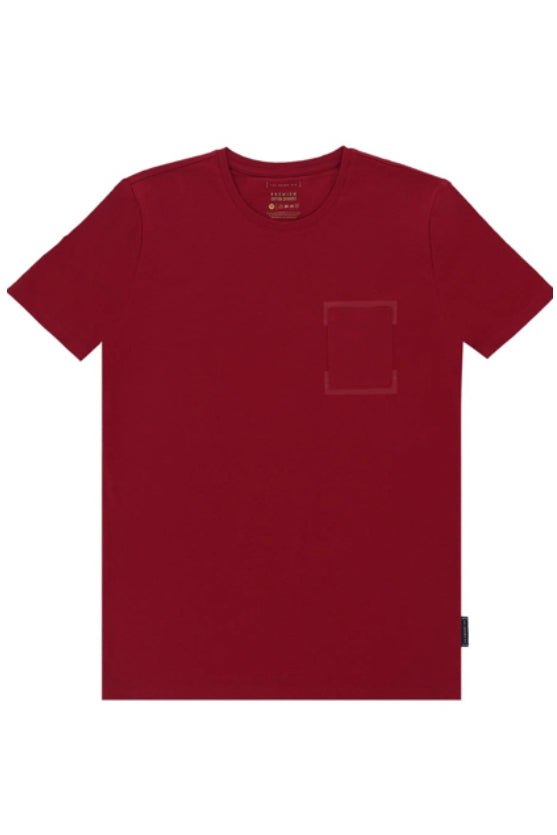 The Shirt Bar Maroon Multi-way Stretch Slim Fit Tee