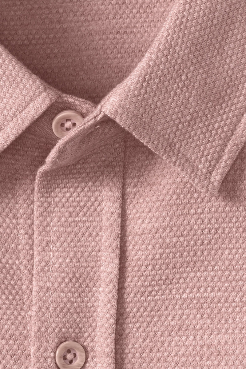 Wholesale,Johnston & Murphy, Johnston & Murphy Salmon Pink Honeycomb Textured Shirt, Pink, Extra Large-48-TagXL