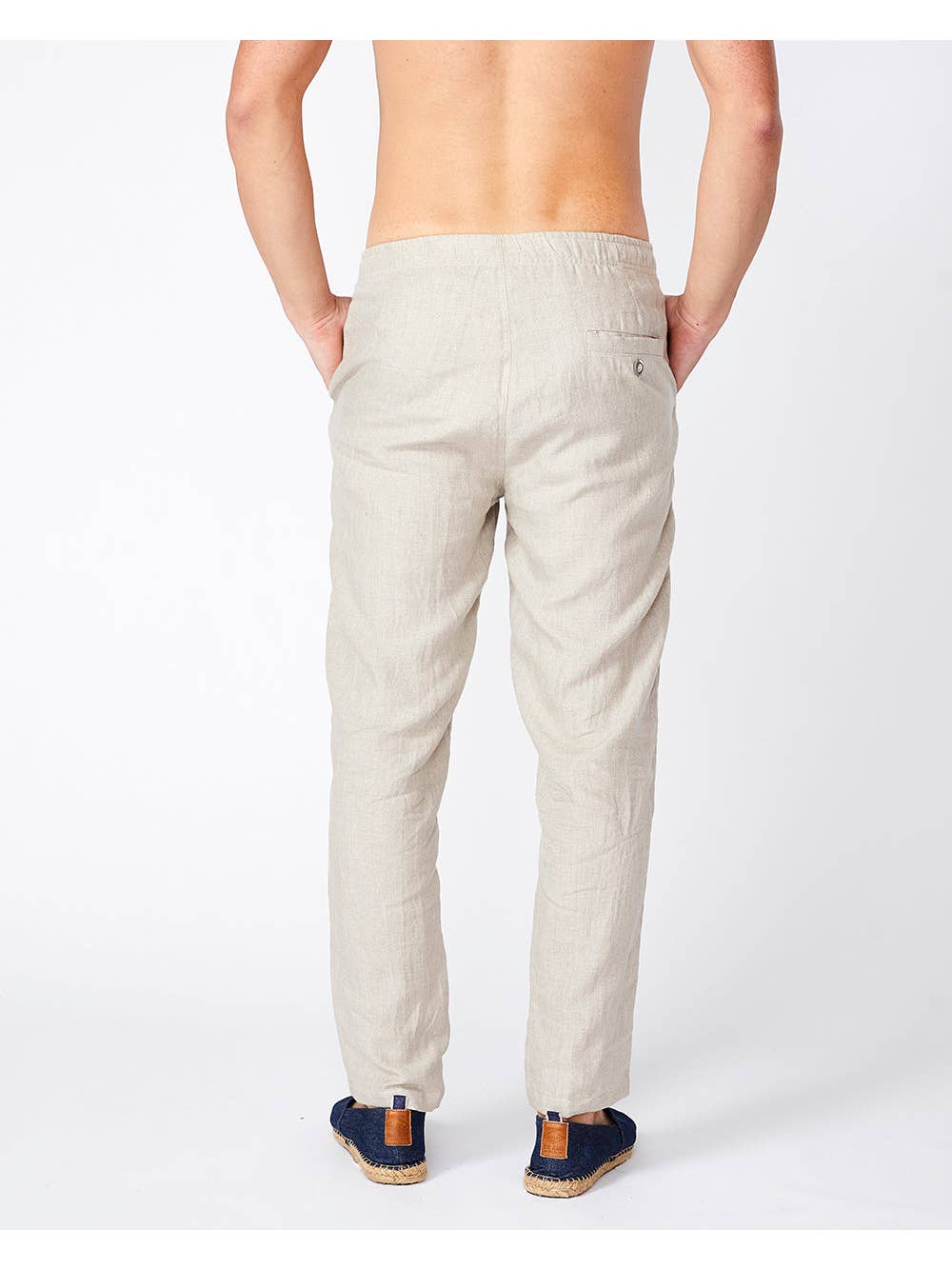 Faire,Merlino Street, Merlino Street Beige Linen Long Pants, Tan, 30W-30L-TagL