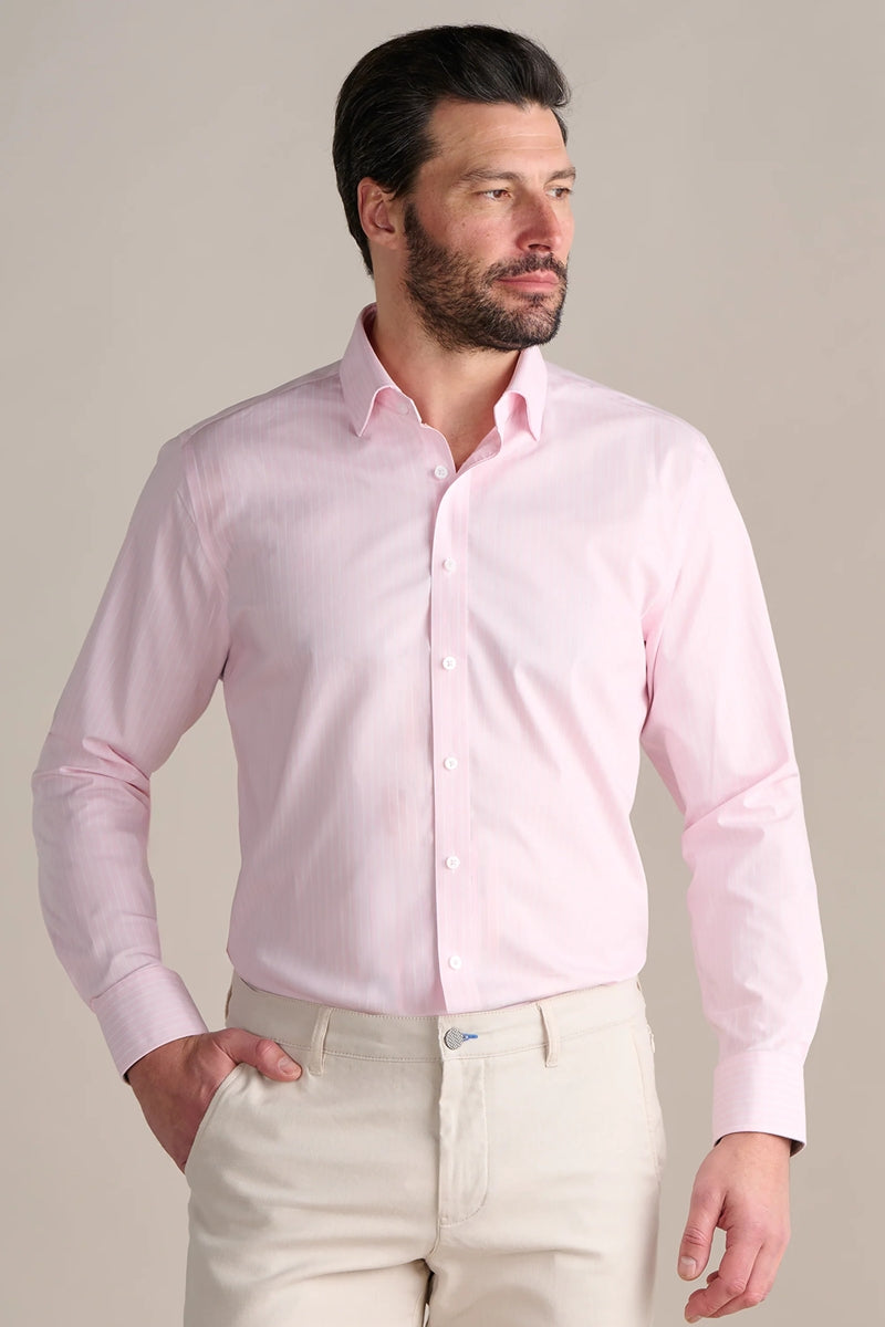 Wholesale,Twillory, Twillory Pink Stripe Stretch Performance Shirt, Pink, Extra Large-52-Tag18