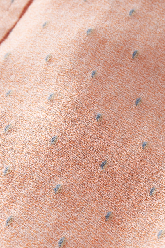 Wholesale,The Normal Brand, The Normal Brand Pastel Orange Dobby Short Sleeve Button Up Shirt, Orange, Large-45-TagL