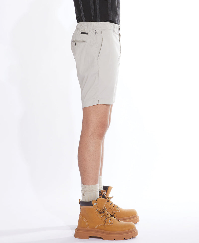 Civil Society Stone Stretch Jacquard Microstripe Tailored 7" Shorts With Half Elastic Waistband