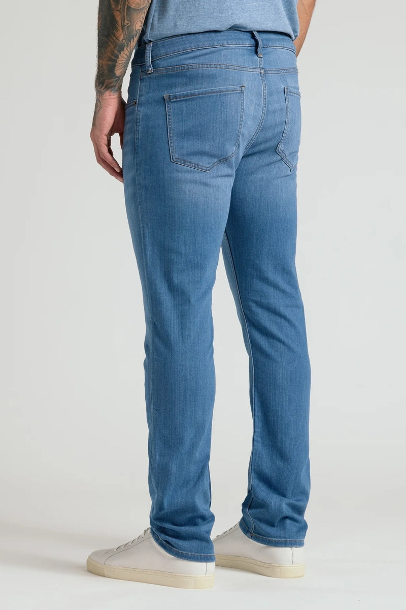 Faire,True Classic, True Classic Medium Indigo Wash Straight Stretch Jeans, Blue, 38W-34L-Tag38