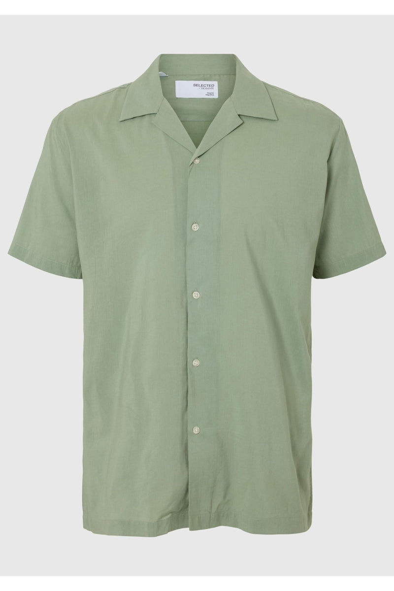 Wholesale,Selected Homme, Selected Homme Iceberg Green Cuban Collar Shirt, Green, Small-42-TagSMedium-44-TagMLarge-46-TagLExtra Large-48-TagXLExtra Extra Large-51-TagXXL