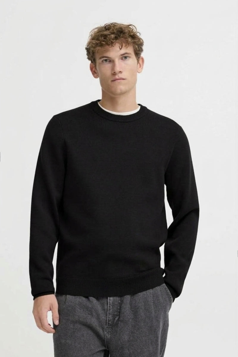 Wholesale,Casual Friday, Casual Friday Black Milano Knitted Sweater, Black, Large-44-TagL