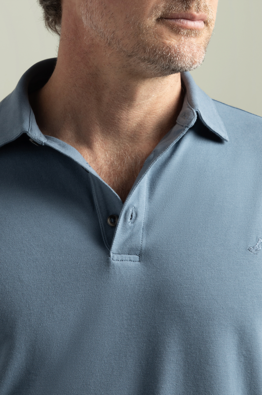 Brand Partner,HyperNatural, HyperNatural Blue Premium Bio-performance El Capitán Classic Fit Micro-Pique Polo with Hyper-Cool Jade, Blue, Medium-43-TagM