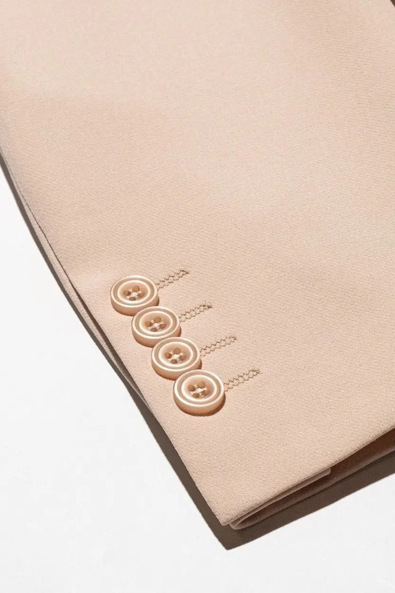 Faire,Eight X, Eight X Beige Twill Slim Blazer, Tan, Small-38-Tag38Extra Large-46-Tag46Large-42-Tag42Extra Extra Large-48-Tag48