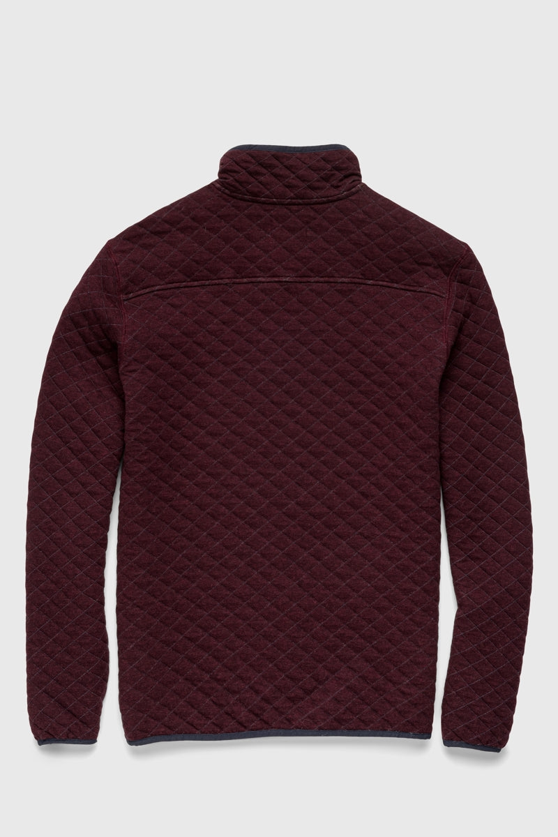 Wholesale,Surfside Supply, Surfside Supply Maroon Heather Bicolor Quilted Fleece Mock Pullover, Red, Large-45-TagL