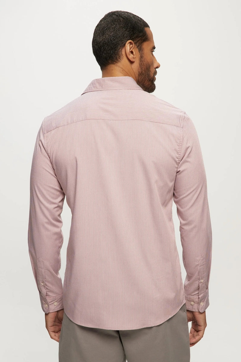 Faire,Julian & Mark, Julian & Mark Taupe Bamboo Stripe Stretch Shirt, Tan, Extra Extra Large-52-TagXXLExtra Large-48-TagXLMedium-42-TagMLarge-44-TagLSmall-40-TagS