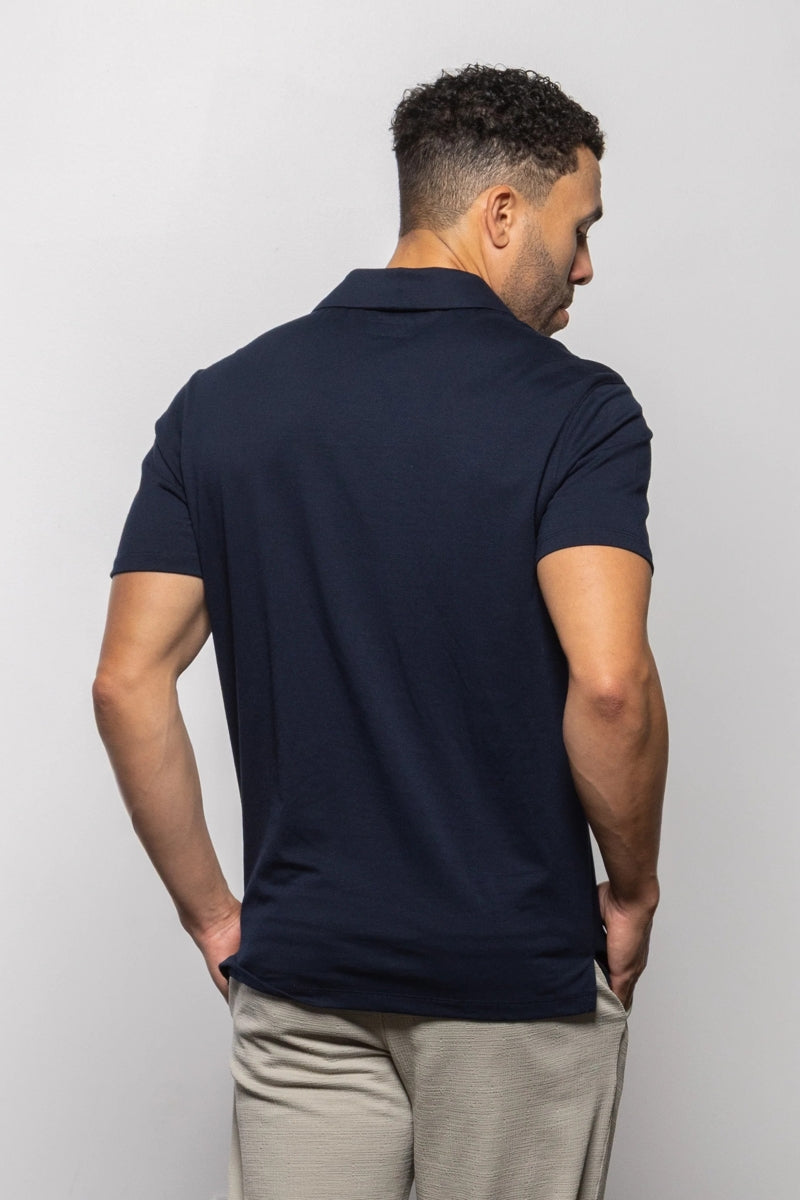 Wholesale,Mason Cruz, Mason Cruz Indigo Knit Polo, Blue, Small-40-TagSMedium-42-TagMLarge-44-TagLExtra Large-47-TagXLExtra Extra Large-50-TagXXL