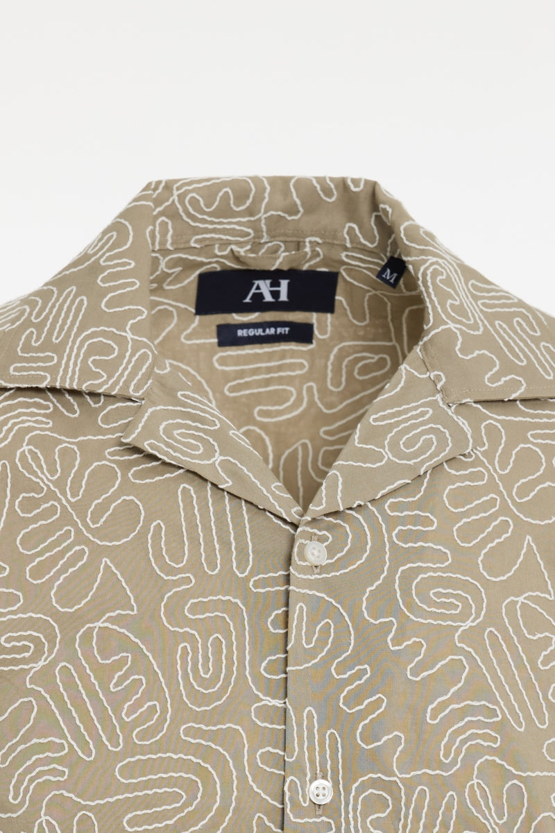 Wholesale,American Heritage, American Heritage Sage Geo Embroidered Shirt, Green, Extra Extra Large-54-TagXXL