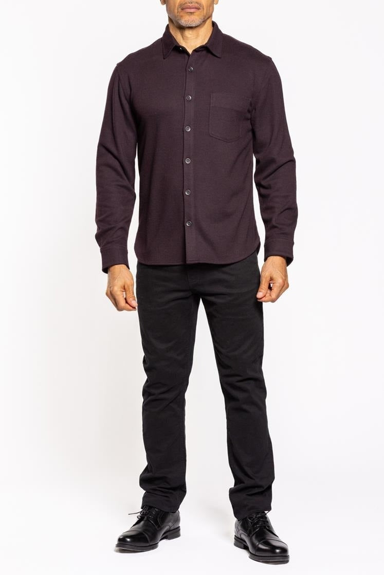 Wholesale,Mason Cruz, Mason Cruz Dark PurpleTwill Button Up Shirt, Purple, Small-42-TagS