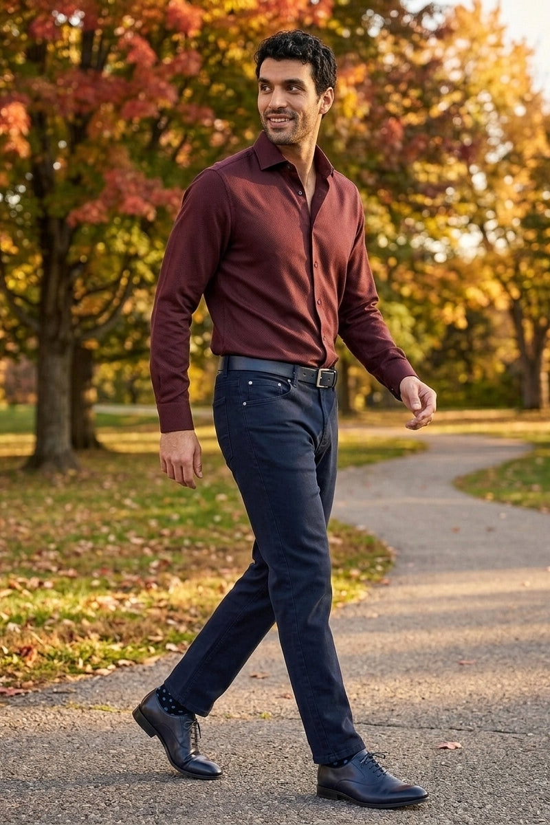 Wholesale,1863 by Eterna, 1863 by Eterna Dark Red Jewel-Tone Twill Modern Fit Shirt, Red, Large-48-Tag16Extra Large-52-Tag17Extra Large-52-Tag17.5Medium-45-Tag15.5Extra Extra Large-54-Tag18