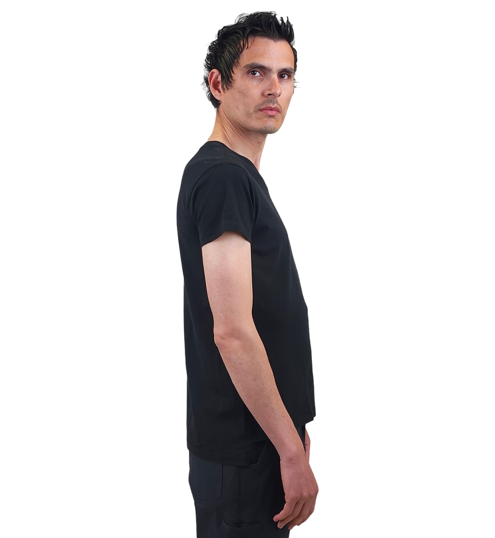 Wholesale,Reese De Luca, Reese De Luca Black V-Neck T-Shirt, Black, Small-38-TagS