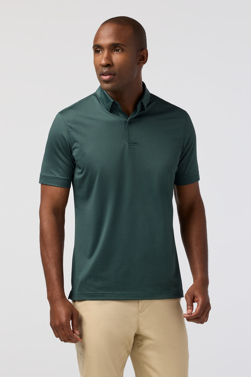 Wholesale,Mizzen + Main, Mizzen + Main Pine Block Dot Knit Trim Fit Polo, Green, Extra Large-48-TagXL