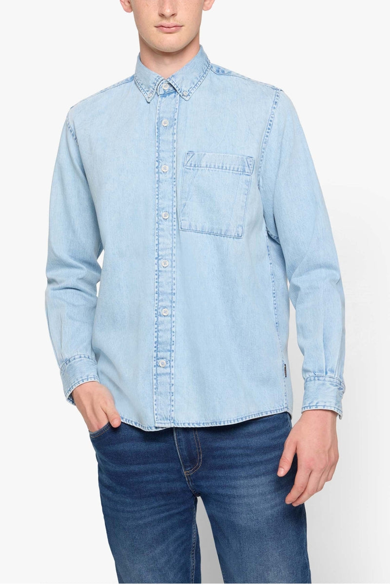 Wholesale,Signal Clothing, Signal Clothing Light Blue Denim Shacket, Blue, Extra Large-52-TagXL