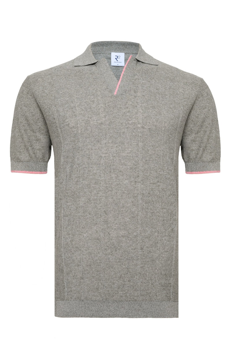 Direct From Brand,R2 Amsterdam, R2 Amsterdam Dark Green Knit Textured Polo, Green, Medium-40-TagMLarge-42-TagLExtra Large-44-TagXLExtra Extra Large-46-TagXXLExtra Extra Extra Large-49-Tag3XL