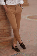 Donato Camel Elastic Trouser