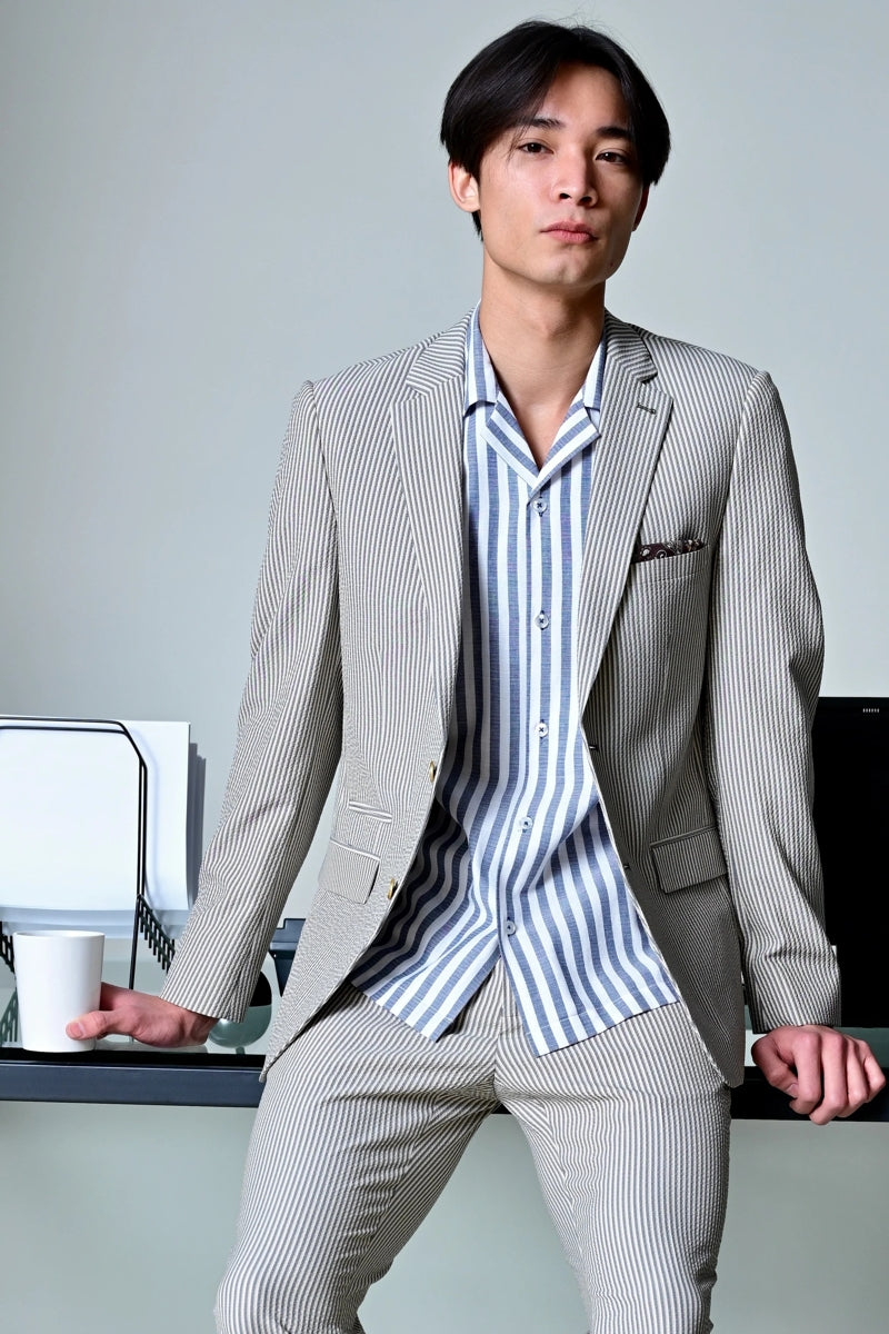 Wholesale,Paisley & Gray, Paisley & Gray Navy/White Herringbone Stripe Shirt, Blue, Extra Large-48-TagXL