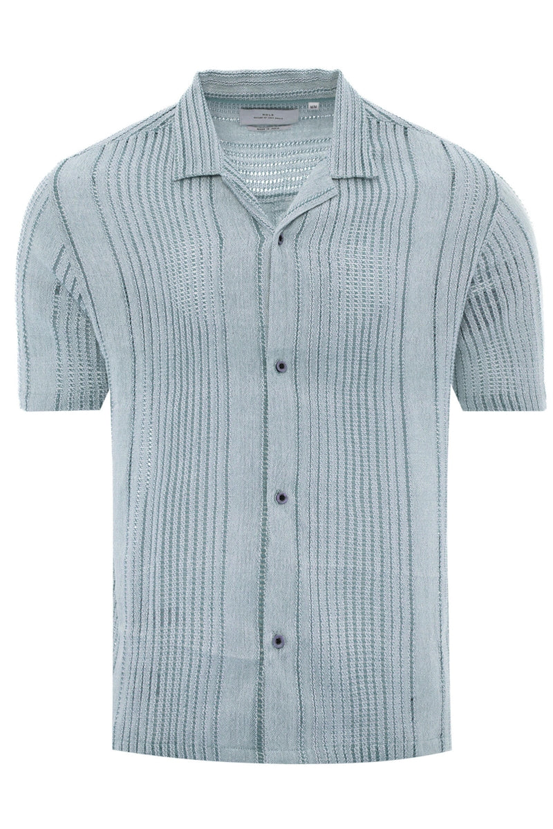 Wholesale,NOLS, NOLS Pastel Blue Cotton Textured Shirt, Blue, Extra Large-50-TagXL