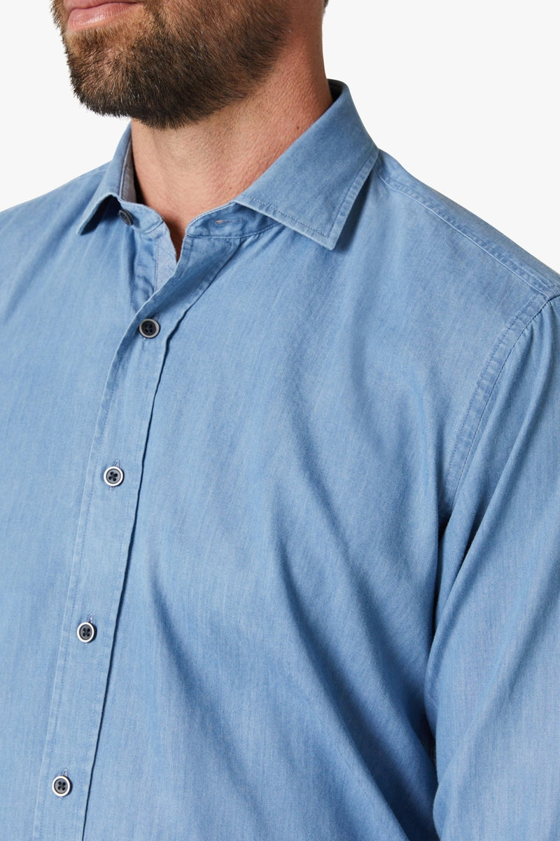 Wholesale,34 Heritage, 34 Heritage Blue Denim Shirt, Blue, Small-40-TagS