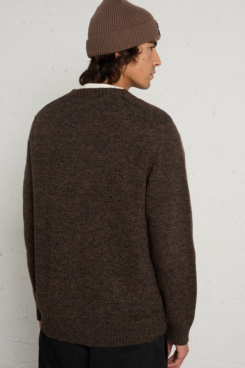 Wholesale,Casual Friday, Casual Friday Brown Melange Wool-blend Sweater, Brown, Small-40-TagSMedium-42-TagMLarge-44-TagLExtra Large-46-TagXLExtra Extra Large-49-TagXXL