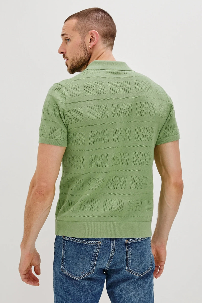 Wholesale,Rails, Rails Matcha GeoTextured Knit Shirt, Green, Medium-43-TagMLarge-45-TagLExtra Large-47-TagXL