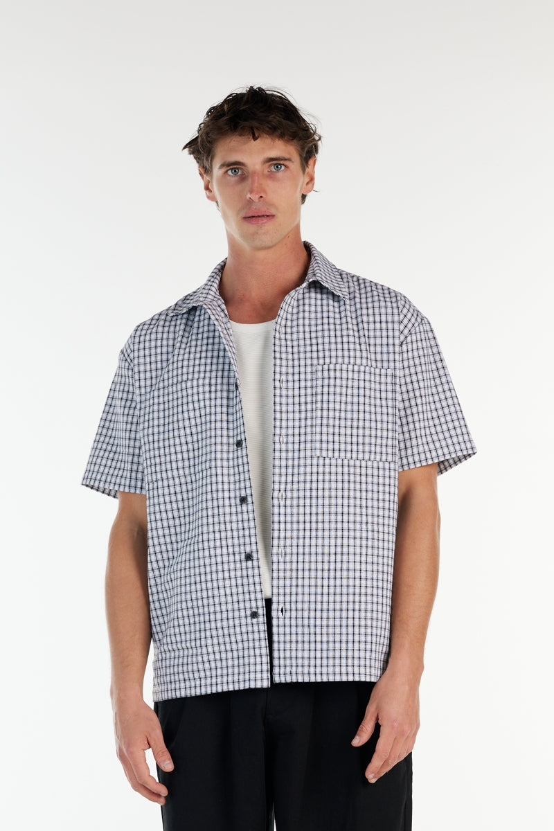 Wholesale,Nana Judy, Nana Judy White with Black Check Relaxed Fit Shirt, White, Small-44-TagSMedium-46-TagMExtra Large-50-TagXLExtra Extra Large-52-TagXXL