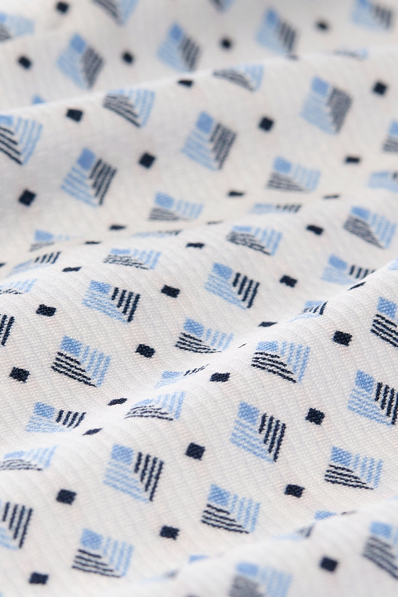 Wholesale,Mizzen + Main, Mizzen + Main Navy Layered Diamond Performance Knit Trim Shirt, White, Medium-43-TagMLarge-46-TagLExtra Large-49-TagXL