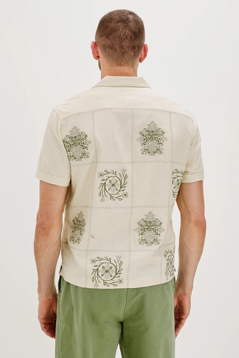 Wholesale,Rails, Rails Cream Quilt Squares Patchwork Embroidered Shirt, Cream, Extra Large-50-TagXL