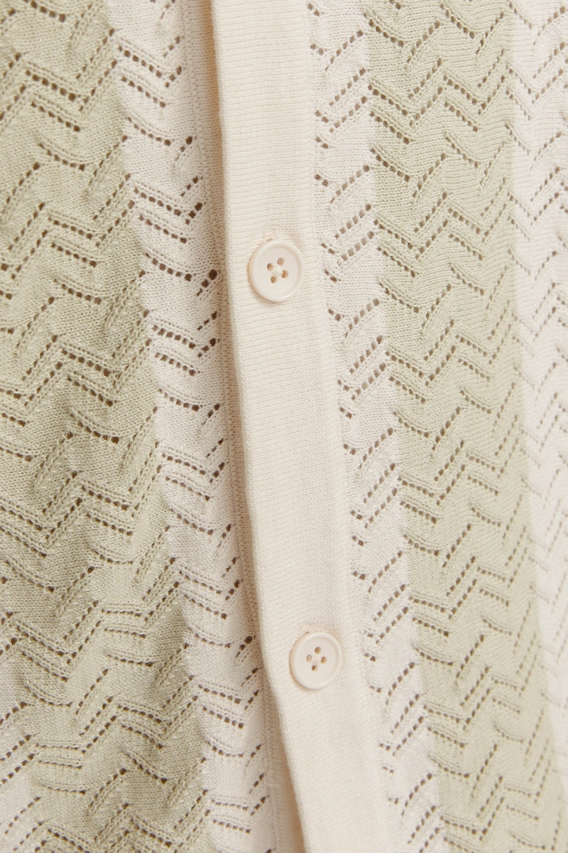 Wholesale,Jack & Jones, Jack & Jones Cream/Green Striped Textured Shirt, Cream, Medium-46-TagM