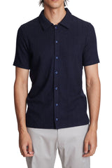 Paisley & Gray Navy Full Placket Pointelle Polo