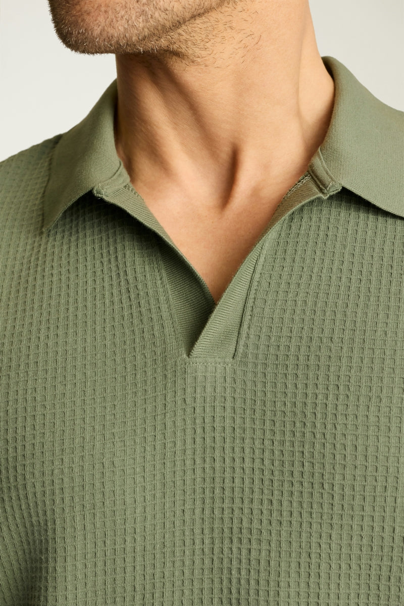 Wholesale,Bonobos, Bonobos Fatigue Green Waffle Textured Polo, Green, Extra Small-38-TagXSSmall-40-TagSLarge-45-TagLExtra Large-48-TagXLMedium-42-TagM