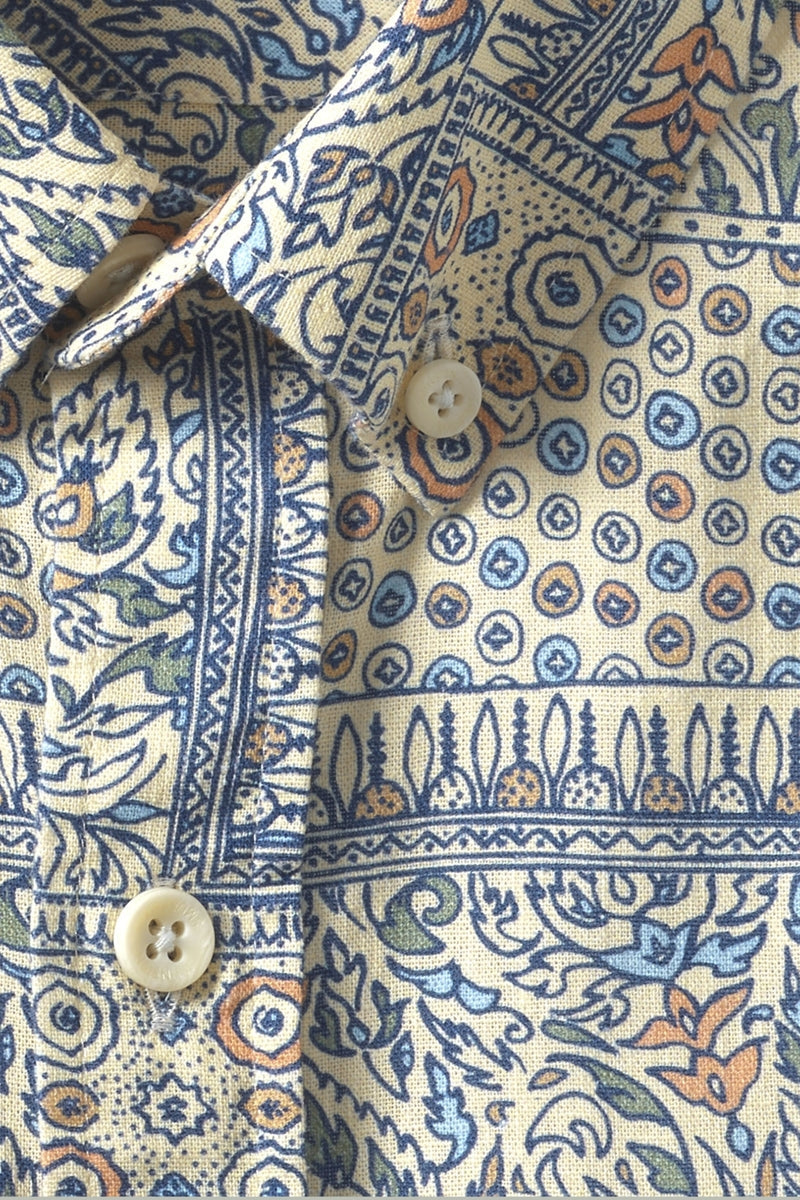 Wholesale,Johnston & Murphy, Johnston & Murphy Blue/Tan Multi Patchwork Bandana Printed Shirt, Blue, Extra Extra Large-54-TagXXL