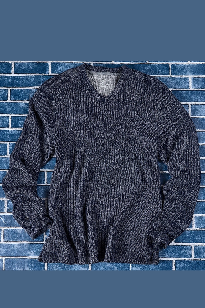 Wholesale,Nicoby Age of Wisdom, Nicoby Age of Wisdom Navy Textured Melange Rib V-Neck Tee, Blue, Small-40-TagSMedium-42-TagMLarge-45-TagLExtra Large-48-TagXLExtra Extra Large-52-TagXL