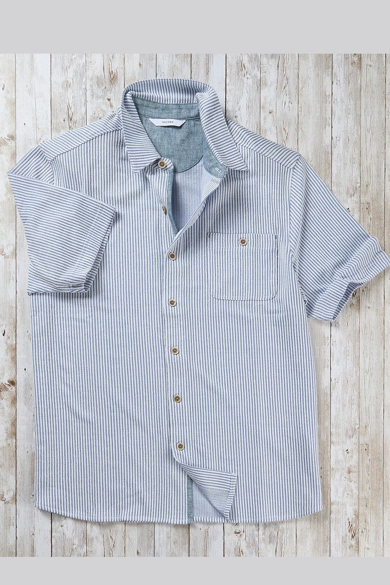 Wholesale,Nicoby Age of Wisdom, Nicoby Age of Wisdom Blue/White Textured Striped Shirt, Blue, Medium-43-TagM