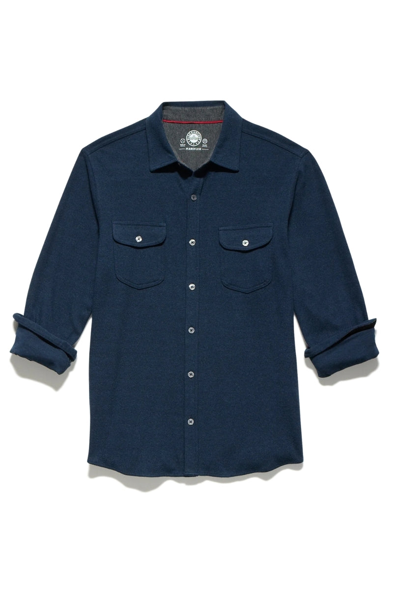 Wholesale,Flag & Anthem, Flag & Anthem Navy Twill Knit Flannel Shirt, Blue, Large-48-TagL