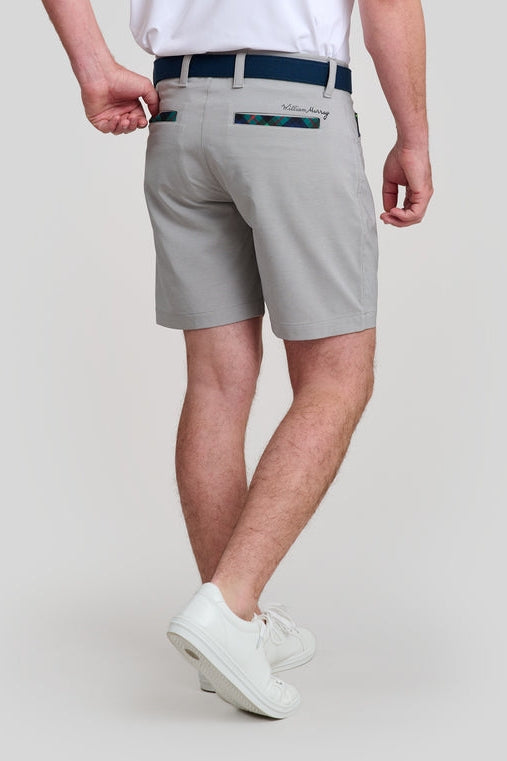 William Murray Golf Light Grey 7" Shorts with Contrast Tech Pocket