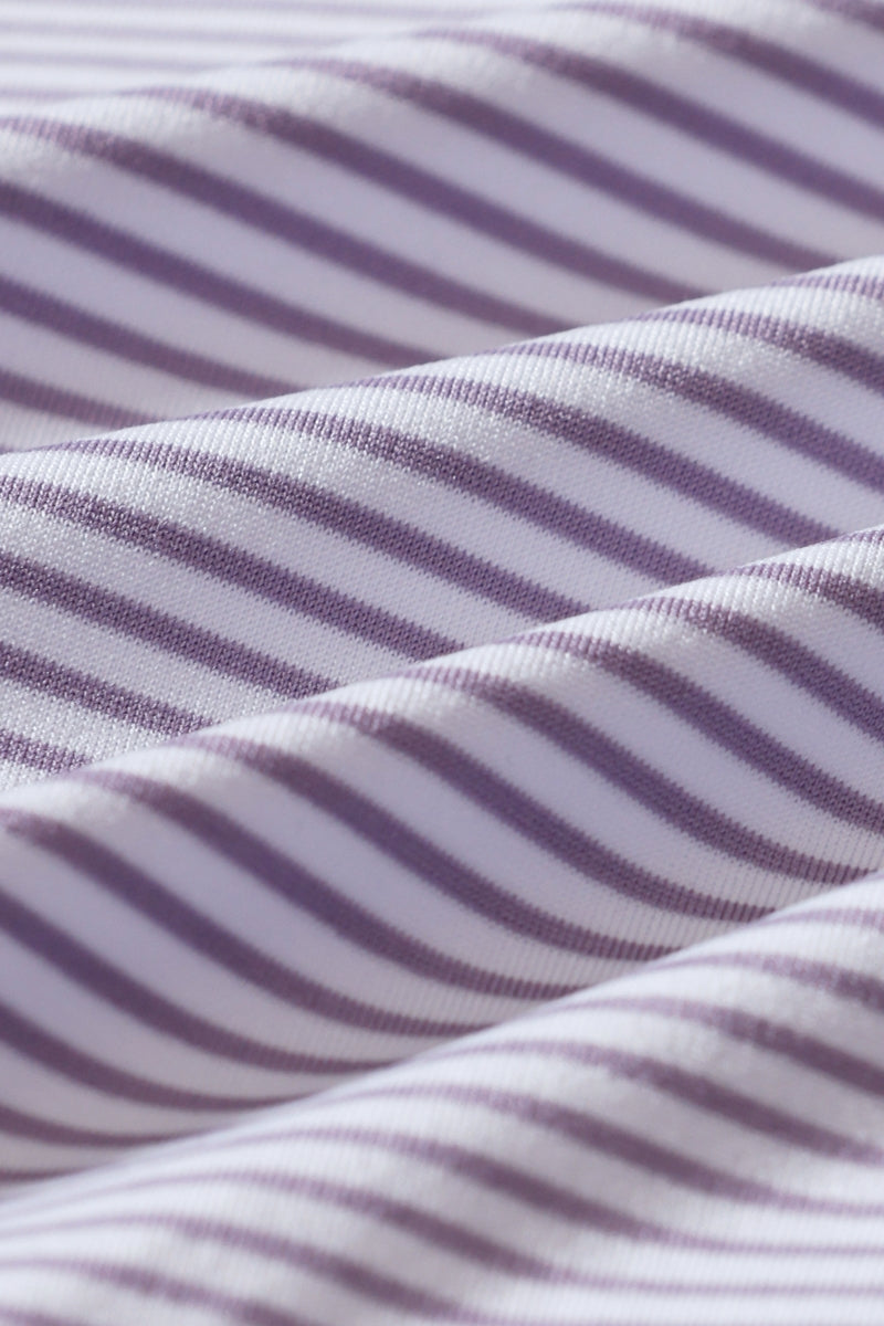 Wholesale,Mizzen + Main, Mizzen + Main Purple Dusk Stripe Knit Trim Fit Polo, Purple, Small-40-TagSMedium-42-TagMLarge-45-TagLExtra Large-48-TagXLExtra Extra Large-50-TagXXL