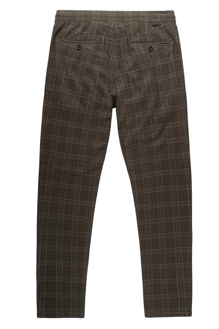 Wholesale,Projek Raw, Projek Raw Brown Plaid Brushed Bungee Drawstring Pant, Brown, 32W-31L-Tag32