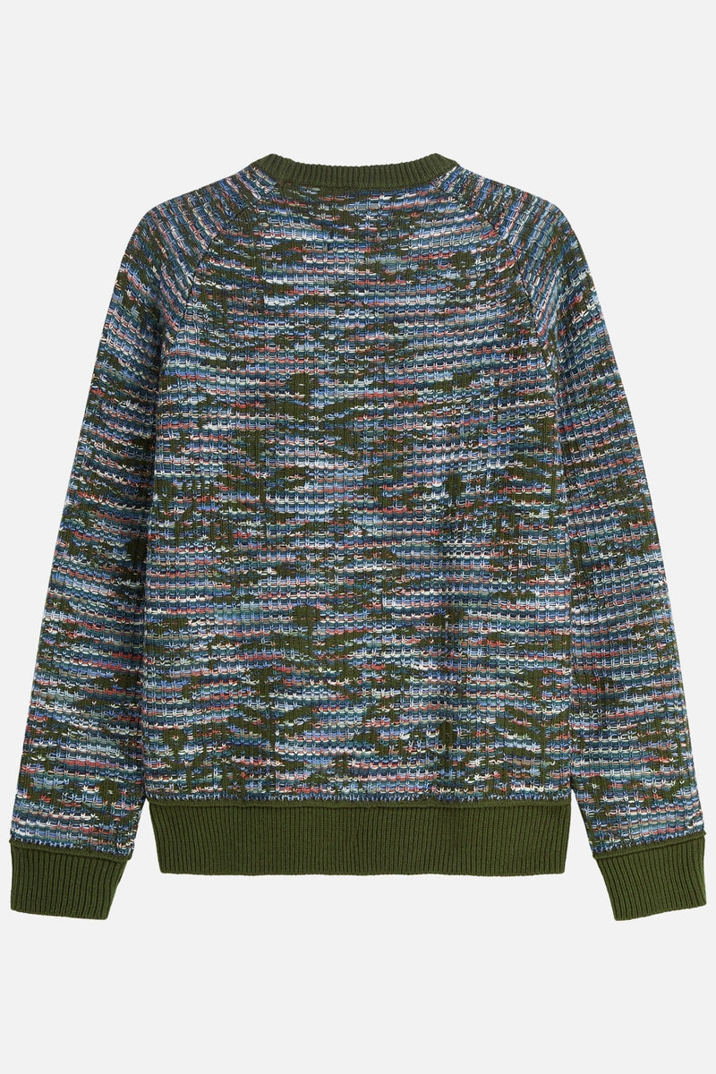 Wholesale,Scotch & Soda, Scotch & Soda Forest Green Multi Textured Jacquard Sweater, Green, Large-48-TagLExtra Extra Large-52-TagXXLMedium-46-TagMSmall-44-TagS