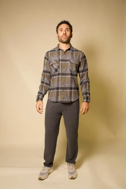 Wholesale,Fundamental Coast, Fundamental Coast Olive Plaid Flannel Shirt, Green, Medium-45-TagM