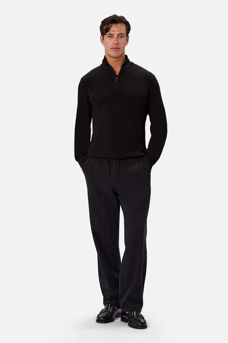 Wholesale,INDUSTRIE AUSTRALIA, INDUSTRIE AUSTRALIA Black Knit Neck Qtr Zip, Black, Medium-43-TagMLarge-45-TagLExtra Large-47-TagXL