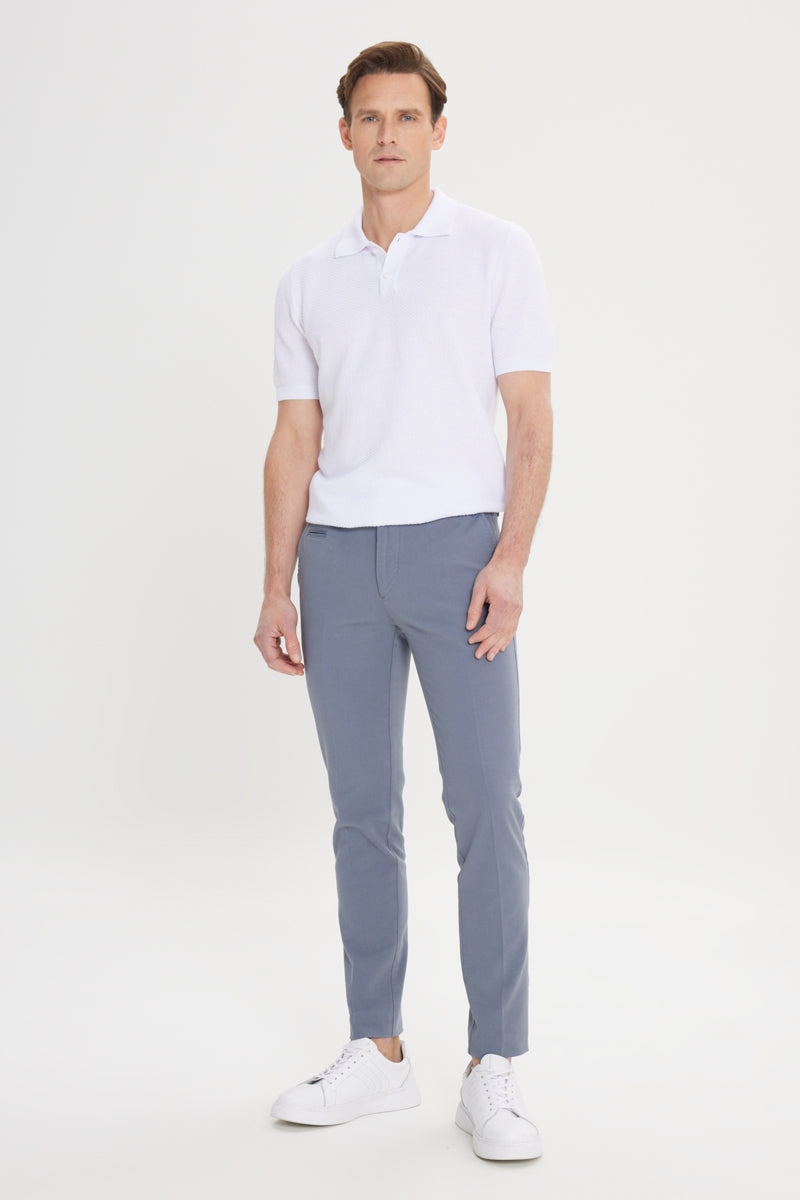 Wholesale,Altinyildiz Classics, Altinyildiz Classics Steel Blue Dobby Flex Skinny Fit Pants, Blue, 34W-32L-Tag5038W-33L-Tag5442W-33L-Tag58