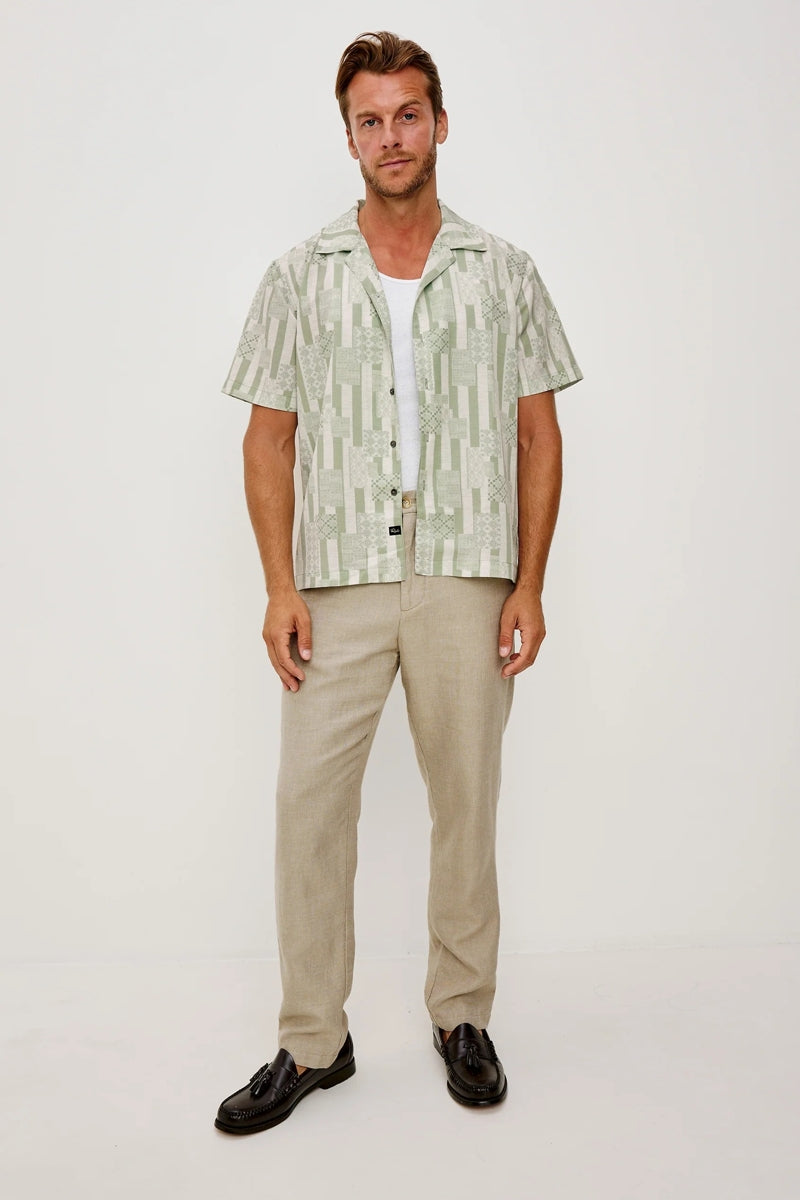 Wholesale,Rails, Rails Green/White Sage Patchwork Stripe Shirt, Green, Small-44-TagSMedium-47-TagMLarge-50-TagL