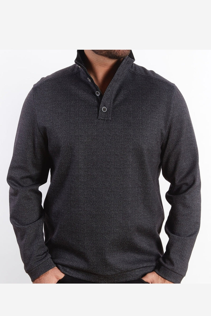 Wholesale,Nicoby Age of Wisdom, Nicoby Age of Wisdom Black 4 Button/Zipper Herringbone Knit Pullover, Black, Large-46-TagL