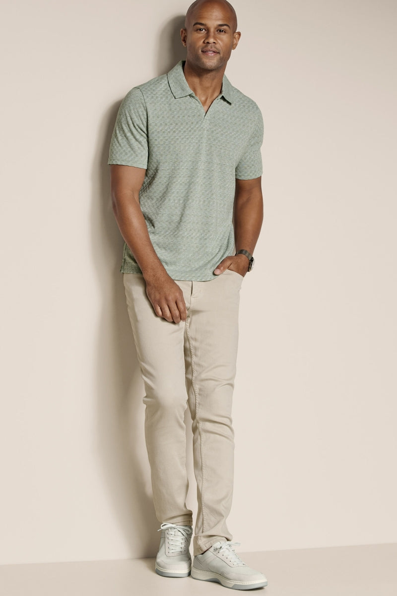 Wholesale,Johnston & Murphy, Johnston & Murphy Sage Basketweave Textured V-Neck Polo, Green, Small-42-TagSMedium-45-TagMExtra Large-51-TagXL