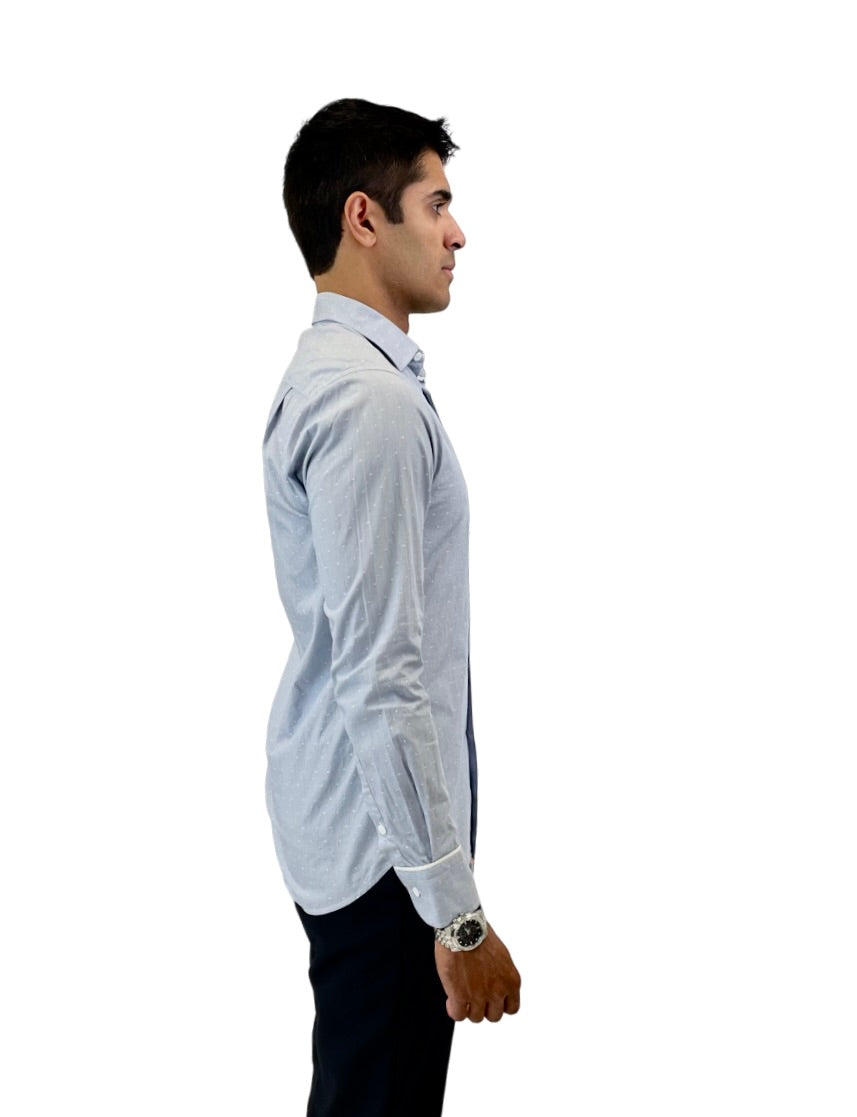 The RealReal,Paul & Joe, Paul & Joe Light Blue Jacquard Dot Button Up Shirt, Blue, Extra Small-40-TagXS